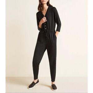 NWOT Garnett HIll Traverse Knit Front Button Jumpsuit One Piece Romper Women's M